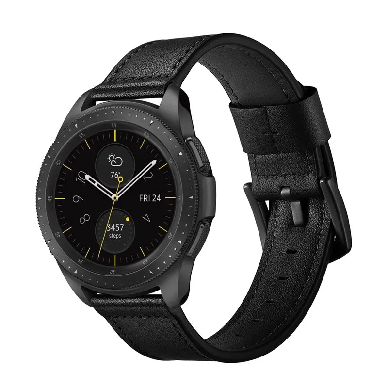 22 мм 20 мм кожаный ремешок для часов Amsung Galaxy Watch 46 мм 42 мм Active 2 gear S3 Sport S2 полосы для huawei Watch GT 2 42 мм 46 м