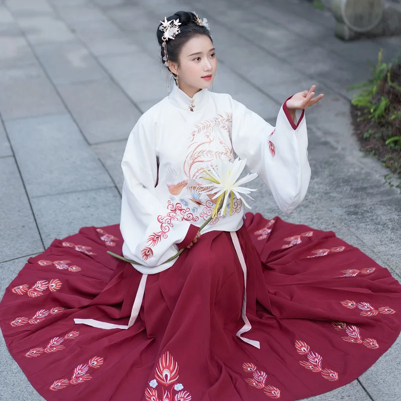 Феникс Вышивка Hanfu женские танцевальные костюмы певцы фестивальный рейв наряд дамское платье феи сценическая одежда DC3396