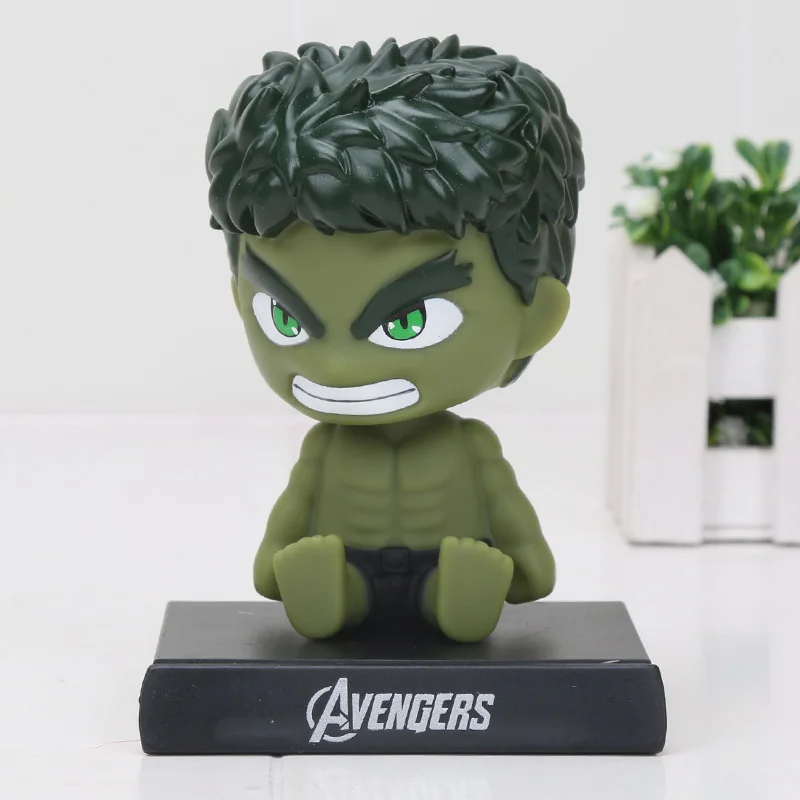 10 см Marvel Мстители Человек-паук Железный человек dragon ball Сон Гоку фигурка Марио Наруто Bobble голова фигурка украшение модель игрушки - Цвет: hulk oppbag