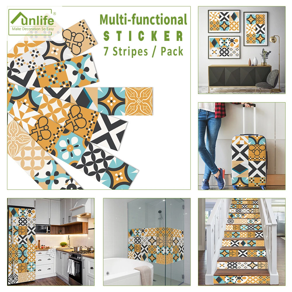 Funlife モロッコの家具タイル 防水粘着pvcビニール壁紙 床 冷蔵庫 ワードローブ デスクトップ用 Wall Stickers Aliexpress