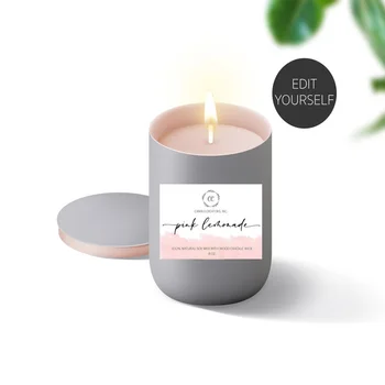 

Personalized Canning Jars Label Custom Candle Labels Template Candle Stickers party Product Label Business use logo