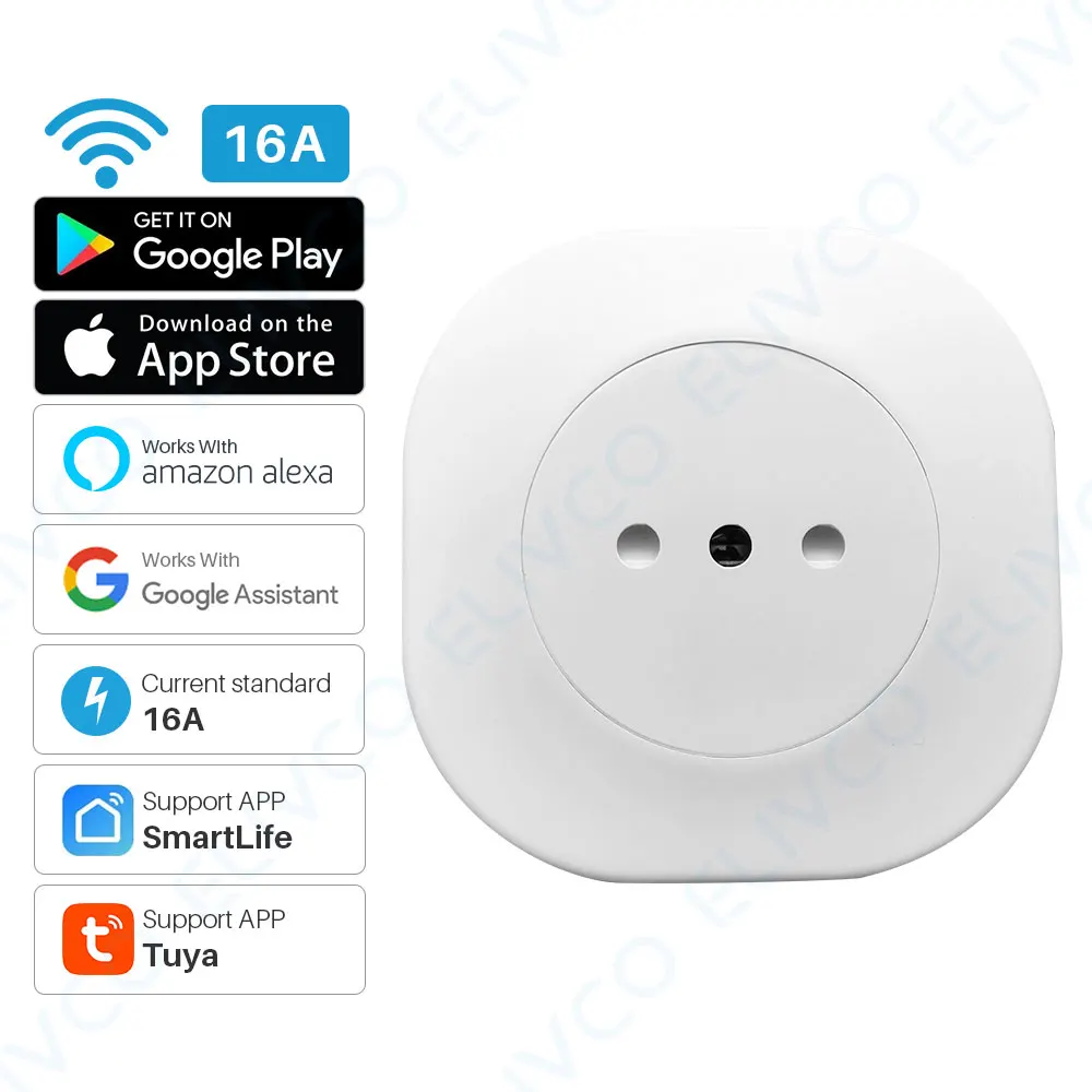 Tuya умная розетка WiFi Италия 16A 220 В питания синхронизация приложение дистанционное