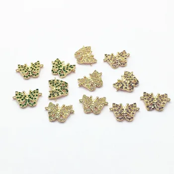 

New arrival! 11x15mm 30pcs Copper/Cubic Zirconia Butterfly Connector for Earrings Making/DIY parts,Jewelry Finding & Component