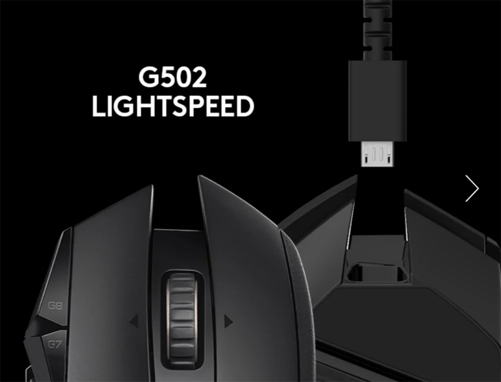 Logitech G502 16000DPI Gaming Mouse Wireless LIGHTSPEED HERO Sensor Support Button Tensioning System logitech g502 Gaming Mouse
