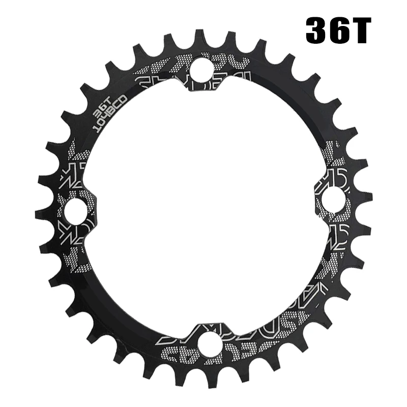 oval 36T black 104BCD овальная цепь колеса узкая широкая цепь MTB болты горный велосипед 32T 34T 36T 38T шатуны один зуб пластина часть - Цвет: oval 36T black