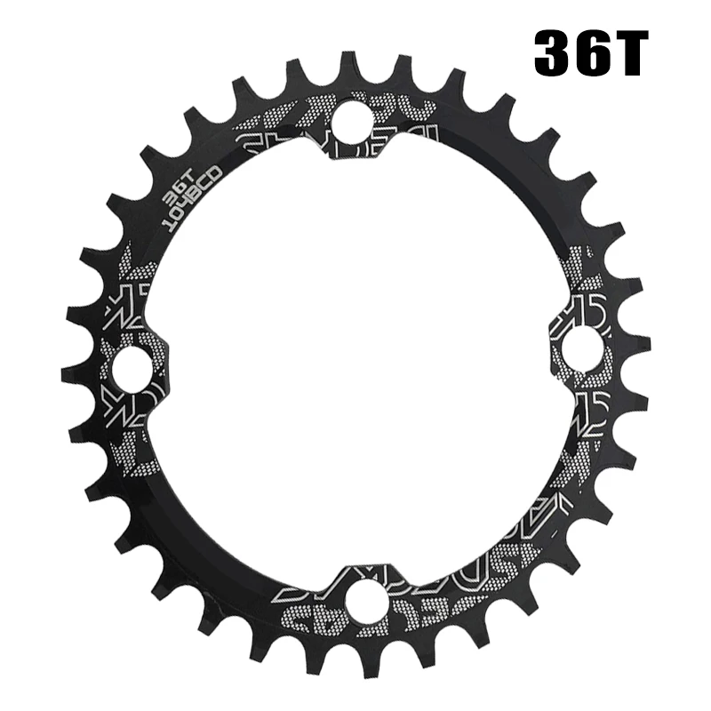 104BCD овальная цепь колеса узкая широкая цепь MTB болты горный велосипед 32T 34T 36T 38T шатуны один зуб пластина часть - Цвет: oval 36T black