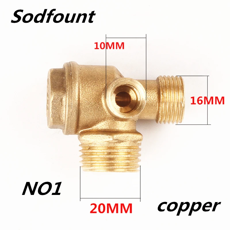 

1 шт. 20*16*10 мм 16*14 мм воздушный компрессор небольшой воздушный насос безмасляная машина прямая-он-лайн аксессуары 3-сторонний выход 2-way обратный клапан