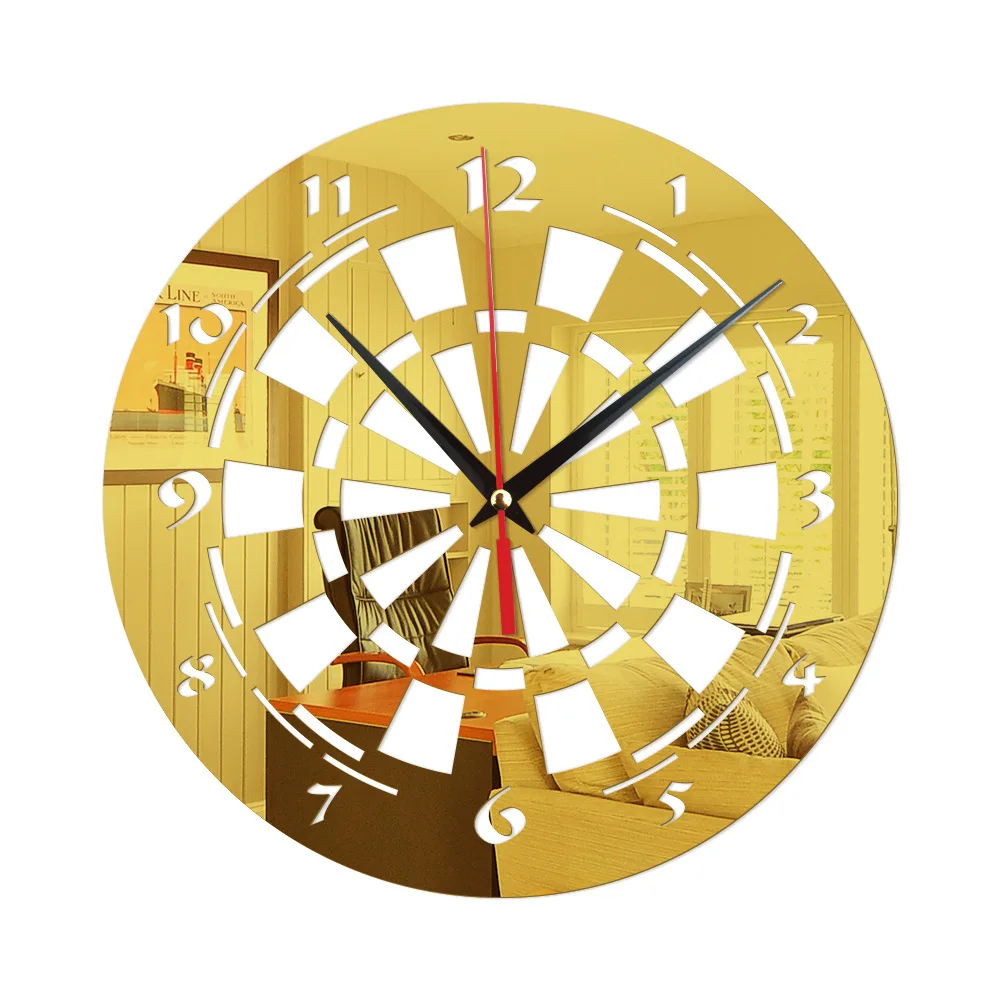 Электронные часы Sticken на стене Dartboard зеркальное украшение для дома гостиной акриловый для спальни зеркальный стикер настенные часы