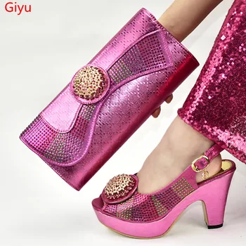 

doershow Nigerian Party Shoe and Bag Sets African Matching Shoes and Bags Italian Women High Quality African Party!SAB1-18