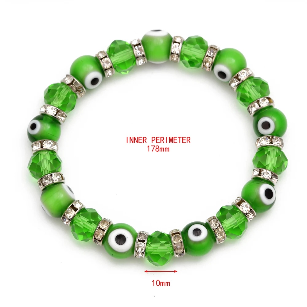 Злой Глаз, стекло браслет из бисера зеленый черный красный синий турецкий глаз браслет регулируемые ювелирные изделия для женщин и мужчин EY6482