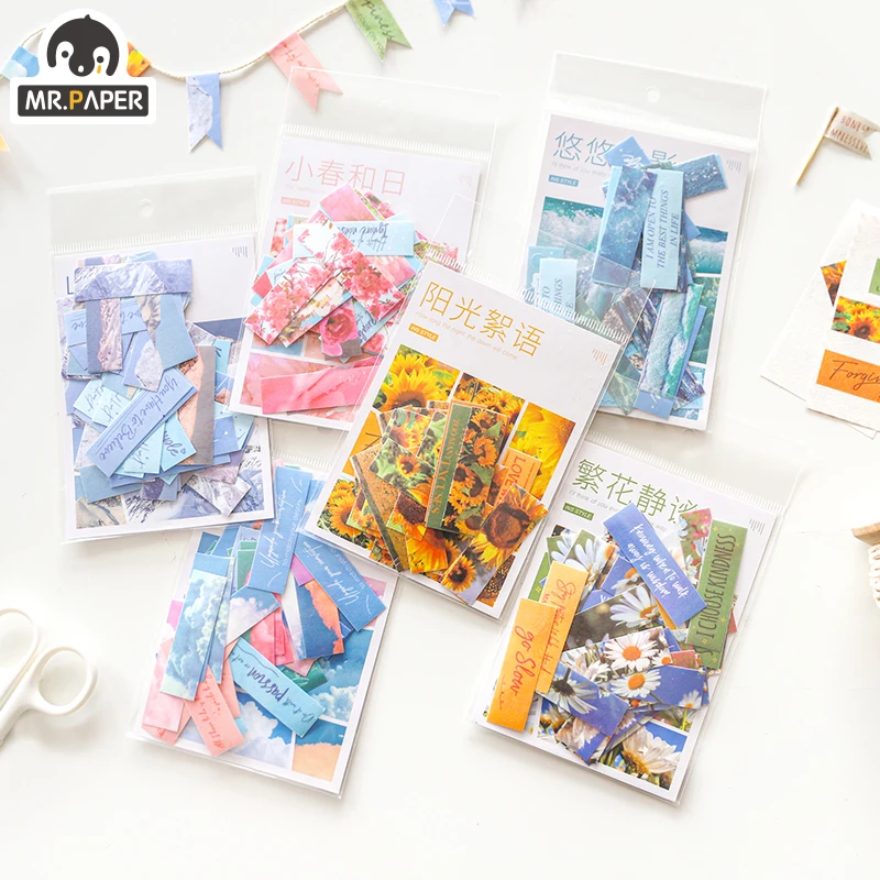 

Mr.paper 5Pcs Love Letter Hardcover Journal Views Deco Diary Stickers Scrapbooking Planner Label Decorative Stationery Stickers