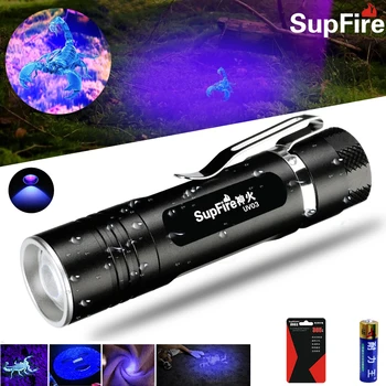 

Supfire Type LED Pet UV Flashlight Invisible Flashlight Hunting Mark Checker Bicycle Light Searchlight Camping Light AA Battery