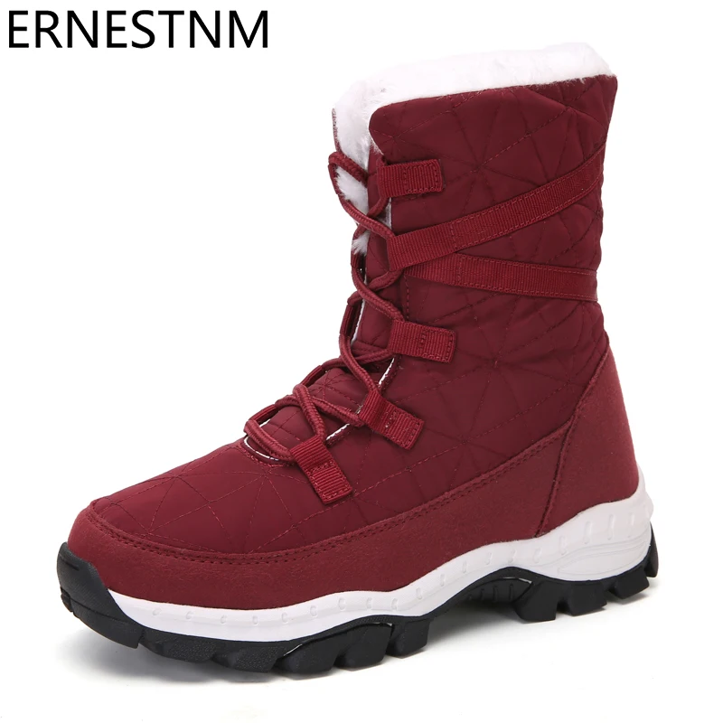 

ERNESTNM Women Snow Boots Platform Winter Boots Ladies Shoes Thick Plush Waterproof Booties Women Winter Plus Size Botas Mujer