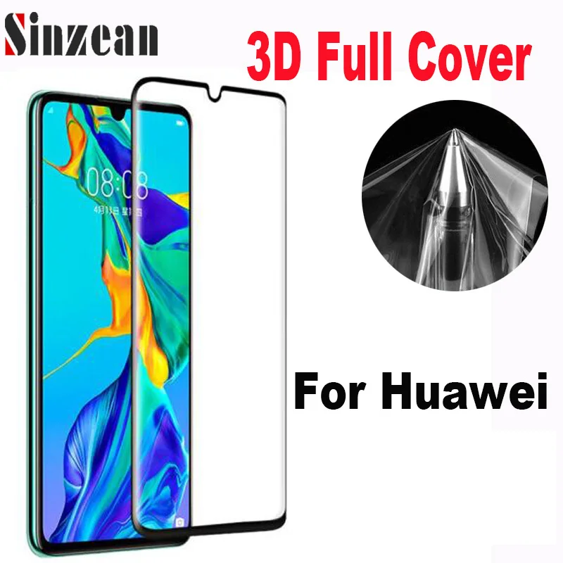 Sinzean 100 шт для huawei P30 Pro/mate 20 Pro Полное покрытие 3D изогнутая кромка мягкая ПЭТ Защитная пленка для экрана(Примечание закаленное стекло
