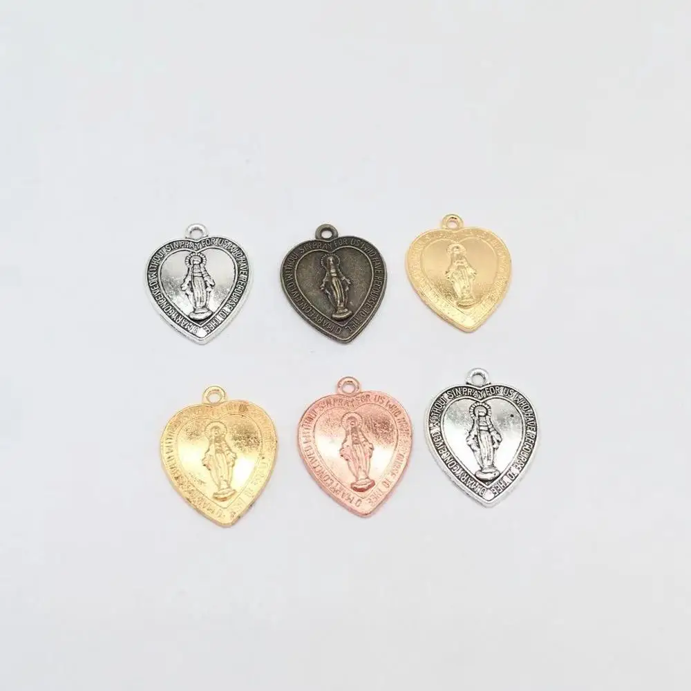 

Vintage 20 pcs Jesus love heart Charms religion Pendants DIY Jewelry for Necklace Bracelet earring Making Accessaries