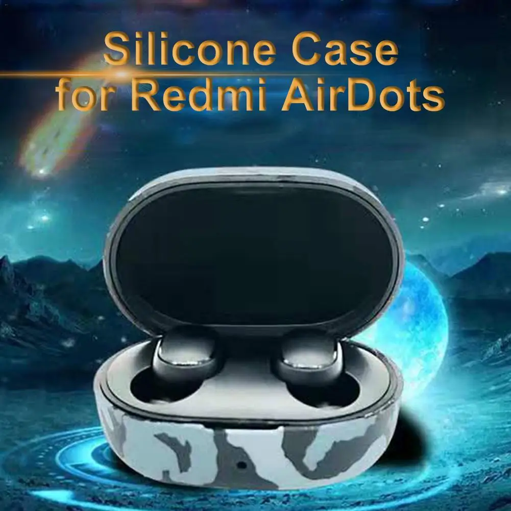 Чехол для наушников для Redmi Airdots беспроводной Bluetooth силиконовый защитный чехол для наушников камуфляжная Защитная крышка аксессуары