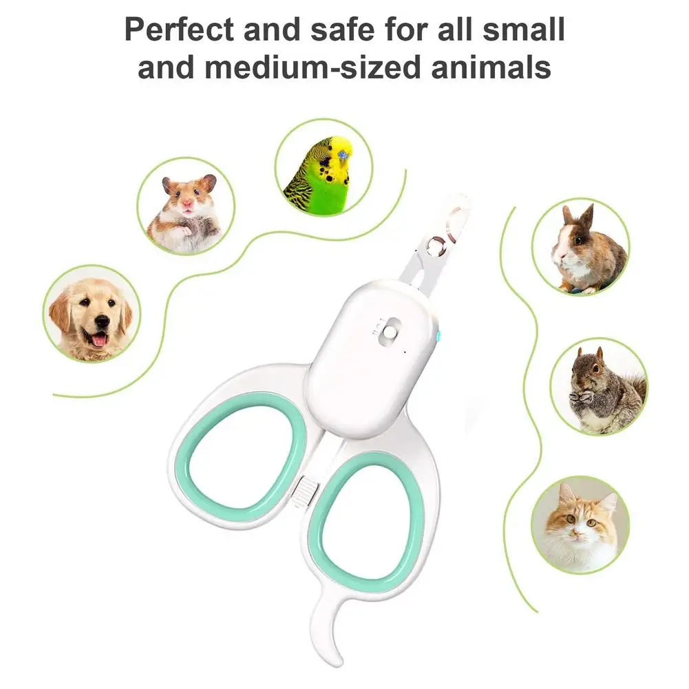 Pet Cat Nail Clippers Effortless Pet Nail Clipper Dog Cat Beauty Scissor With LED Light Usb Interface 4