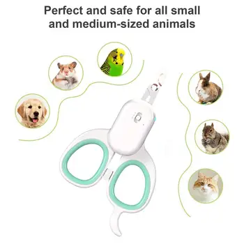 Pet Cat Nail Clippers Effortless Pet Nail Clipper Dog Cat Beauty Scissor With LED Light Usb Interface 4
