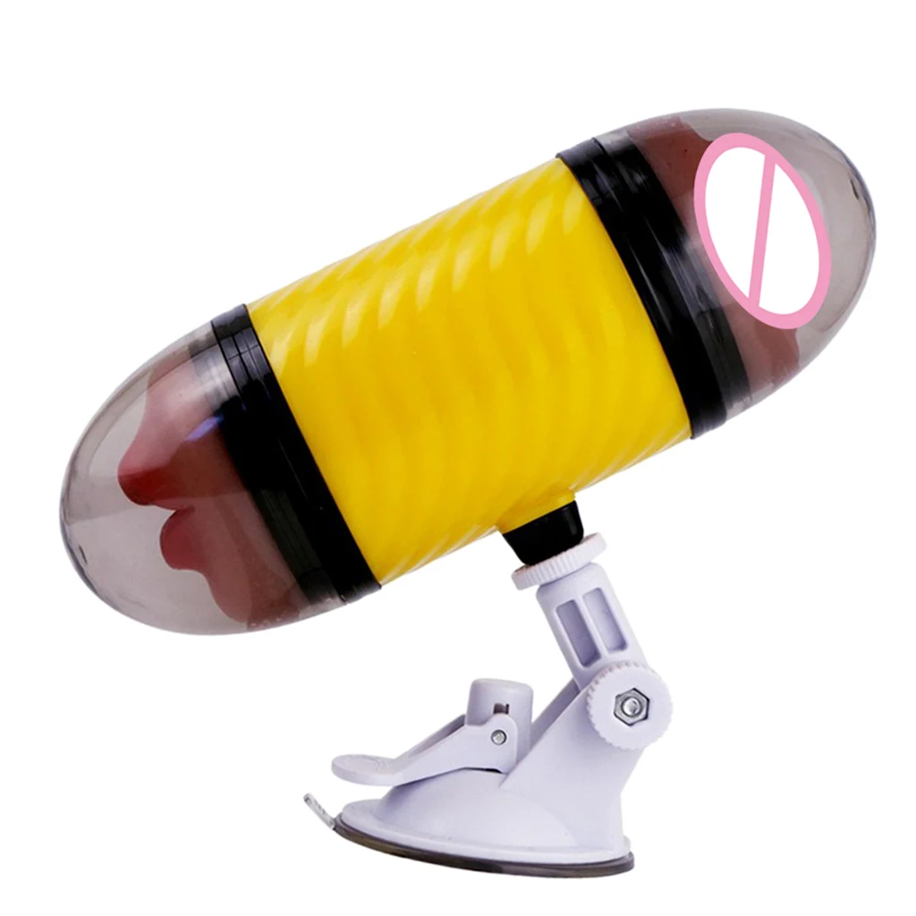 Manual Double Heads Realistic Oral & Vagina Masturbation Massage Cup Male Exerciser Sex Toys for Men