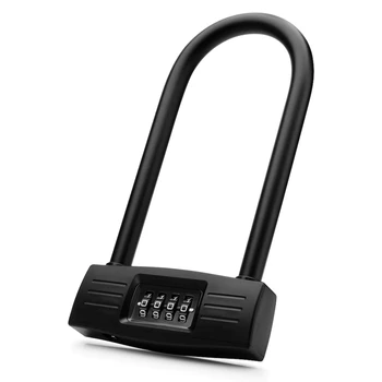 

Bicycles U Lock, Heavy Duty Bike Scooter Motorcycles Combination Lock Combo Gate Lock for Anti TheftBlack
