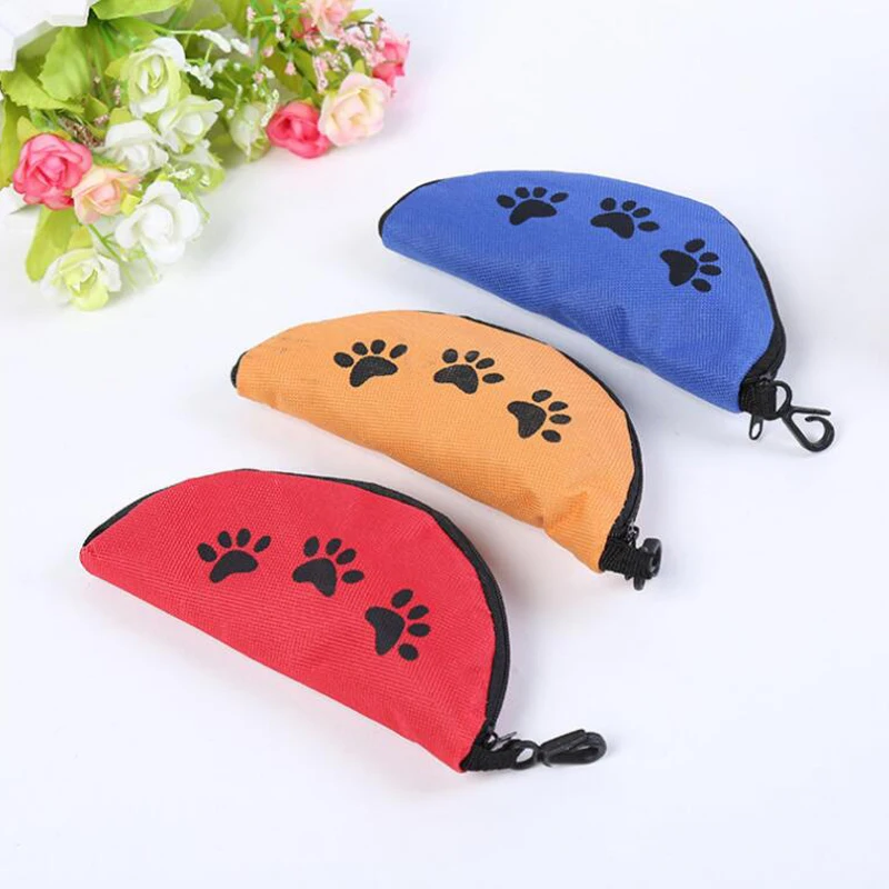 

Foldable Dog Feeder Cat Oxford Food Bowl Portable Pets Bag Food Chihuahua Waterproof Travel Bowl Paw Print Dogs Lunch Box