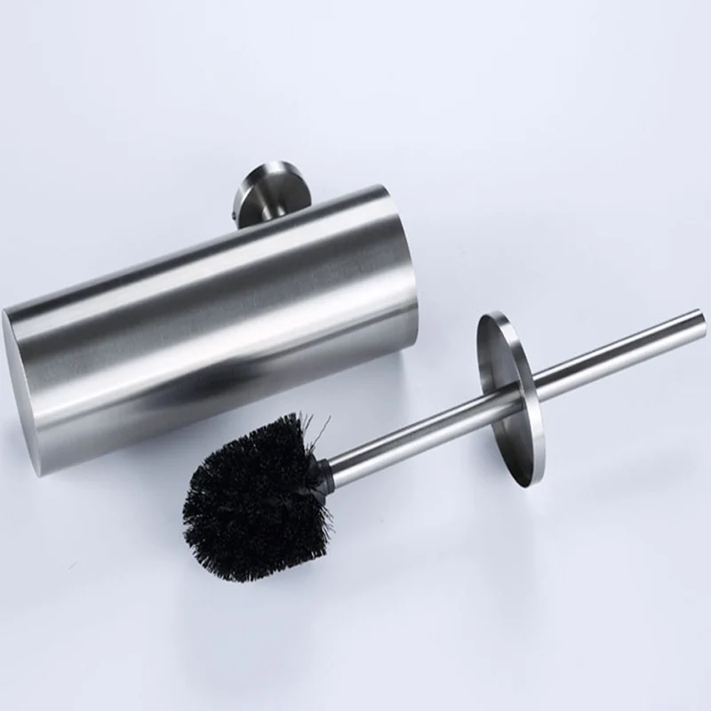 

Toilet Brush Holder Brushed Nickel/Black Stainless Steel Wall-Mounted Bathroom Toilet Scrub Cleaning Brush Toilet Bowl Brush
