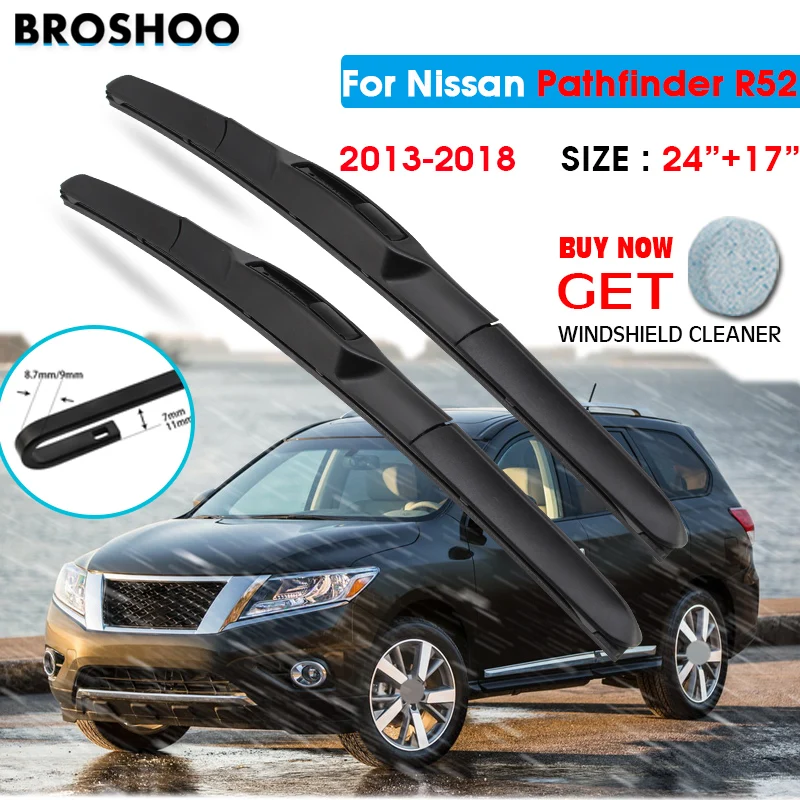 Car Wiper Blade For Nissan Pathfinder R52 24"+17" 2013 2018 Windscreen