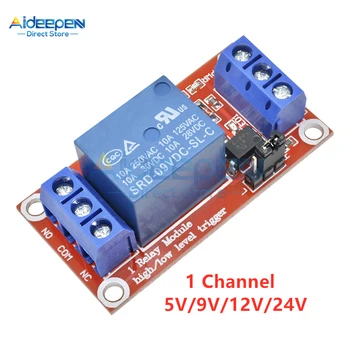 

DC 5V 9V 12V 24V 1 Channel Relay Module With Optocoupler Shield Board High And Low Level Trigger Power Supply Module For Arduino