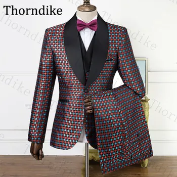 

Thorndike Fashion Men Suit Slim Fit Prom Wedding Suits for Men Groom Tuxedo Jacket Pants Set Custom Made Shawl Lapel Male Suits