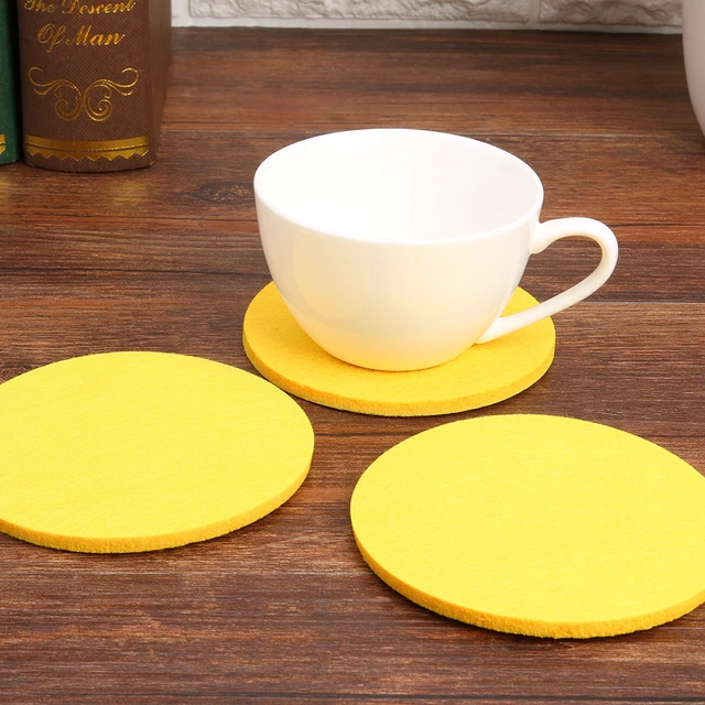 10pcs Round Felt Coaster Dining Table Protector Pad Heat Resistant Cup Mat  Coffee Tea Hot Drink Mug Placemat Kitchen Accessories - Water Bottle & Cup  Accessories - AliExpress