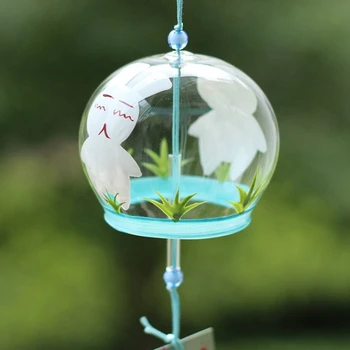 

Crystal Glass Bless Wind Chimes Outdoor Yard Rabbit Ball Bells Home Kid Room Decoration