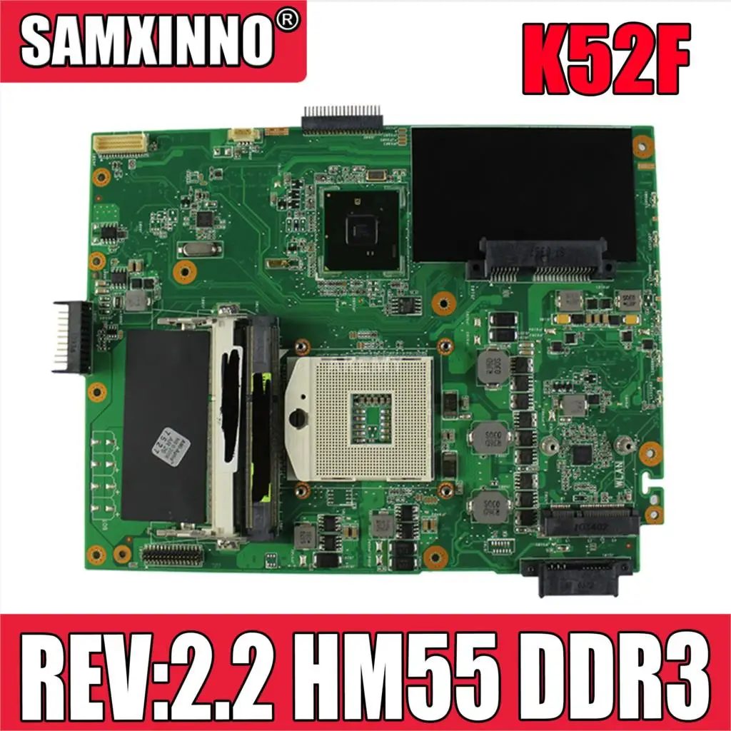 K52F материнская плата REV: 2 HM55 DDR3 для Asus K52 X52F A52F P52F ноутбука Тест 100% OK|laptop motherboard|k52f