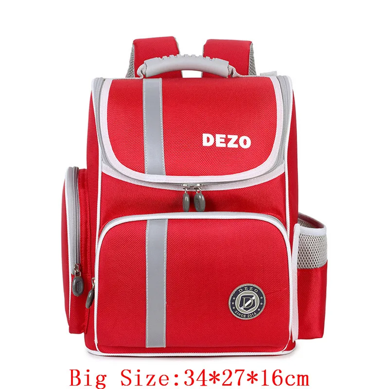 Red Big Size Детский рюкзак для мальчиков, Оксфордский ортопедический Водонепроницаемый Школьный рюкзак для девочек, школьные сумки, детский рюкзак 1-5 класса - Цвет: Red Big Size