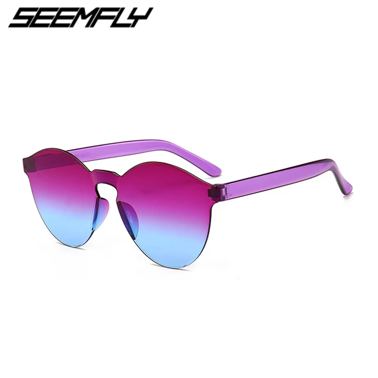 

Seemfly Fashion Popular Rimless Sunglasses Women Men Shades Candy Color Lens Sun Glasses UV400 Eyewear Lentes De Sol Mujer 2020