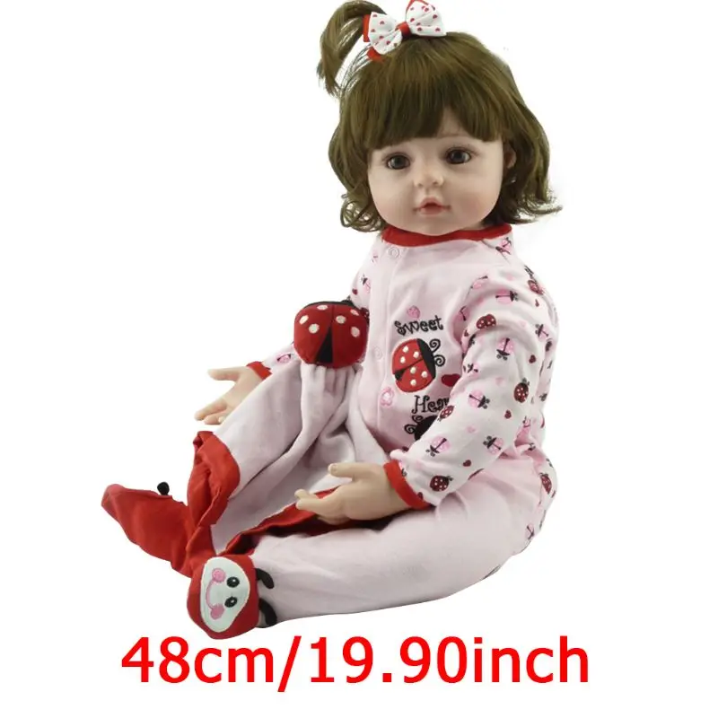 

19in Reborn Doll Realistic Soft Silicone Vinyl Newborn Babies Toy Girl Princess Pacifier Lifelike Handmade Christmas Gift