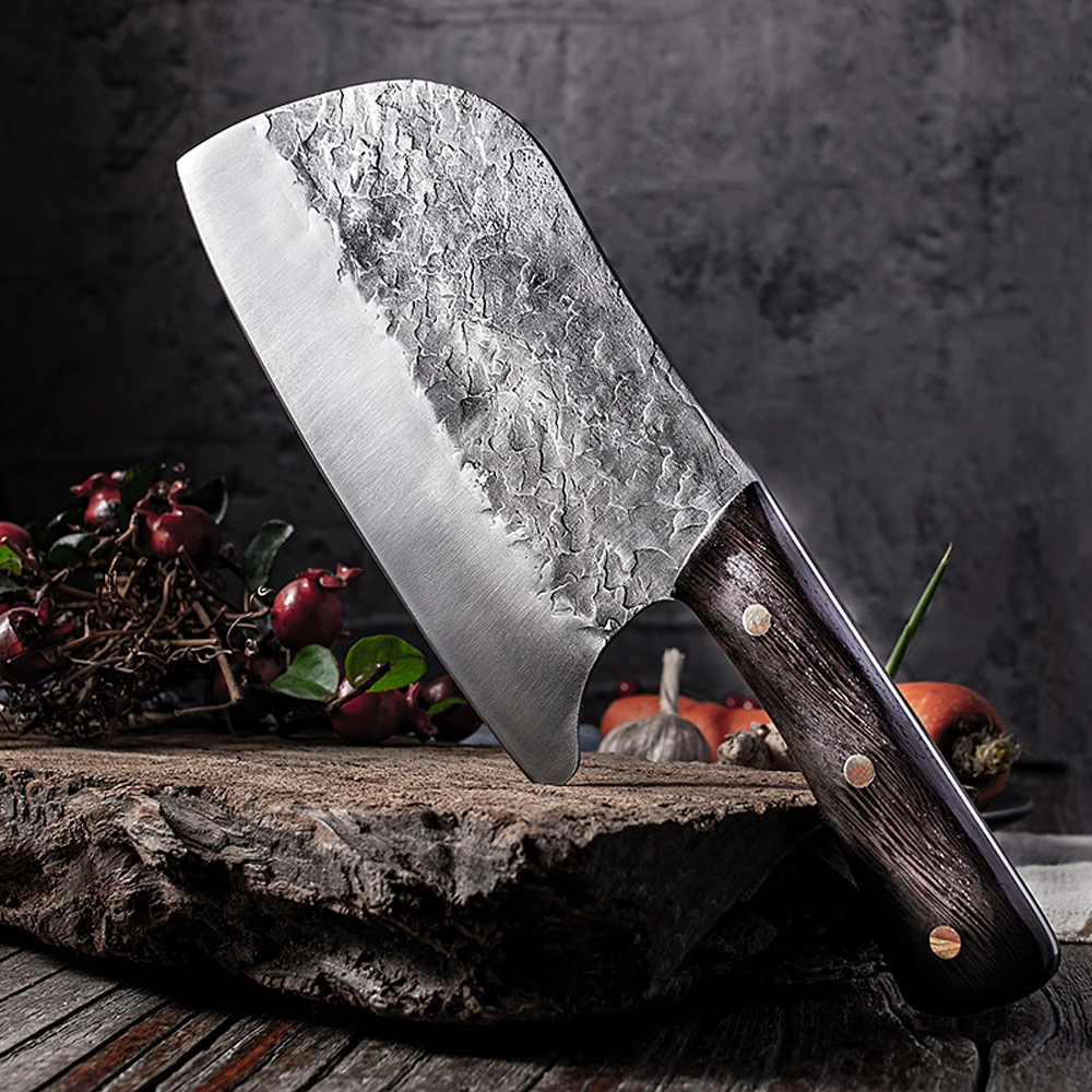 

Chinese Cleaver Knife Handmade Forged High-carbon Steel Full Tang Chef Butcher Cleaver Filleting Slicing Broad Butcher knife