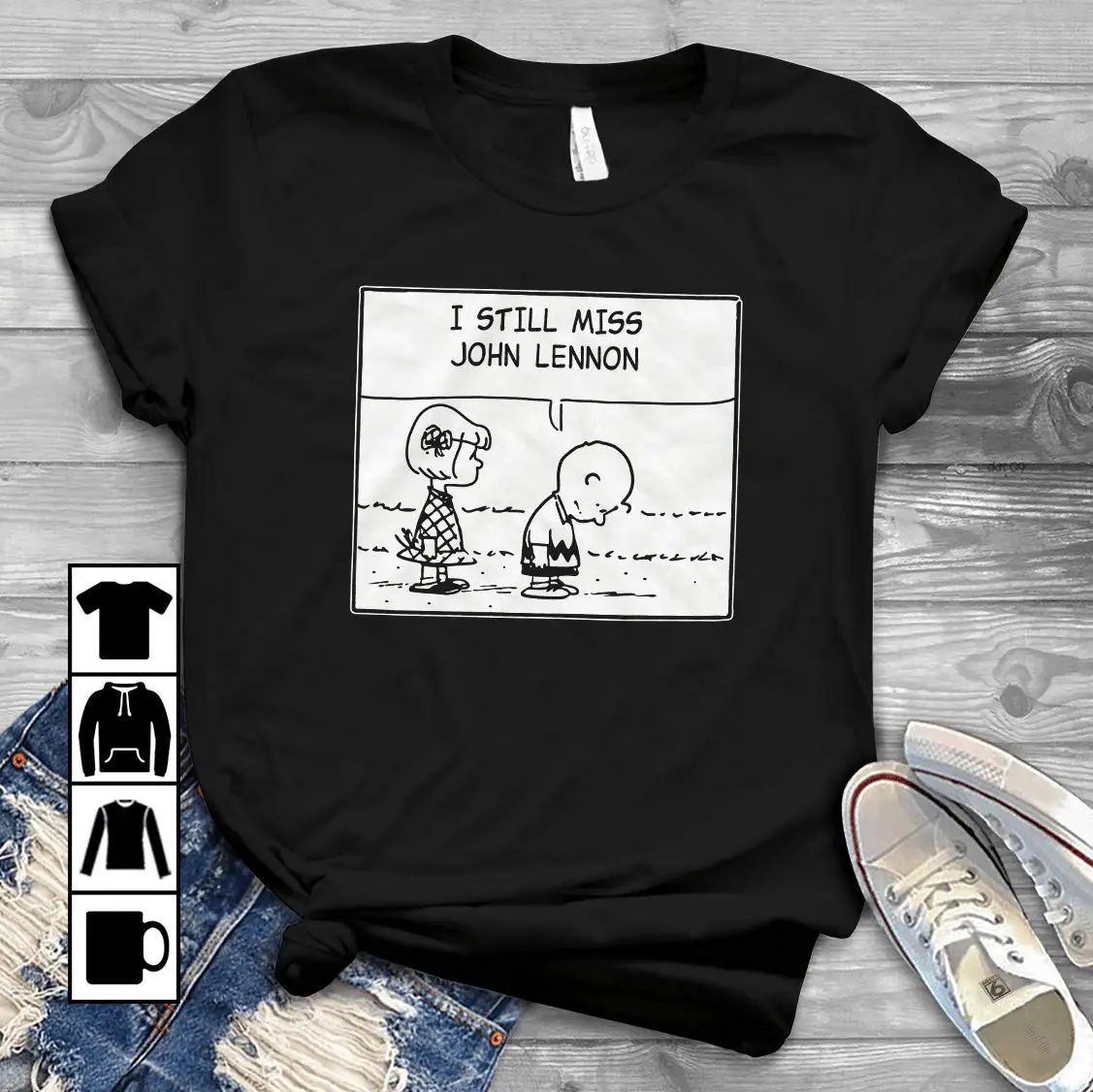 Charlie-коричневый I Still Miss John-Lennon футболка с длинным рукавом Толстовка капюшоном для