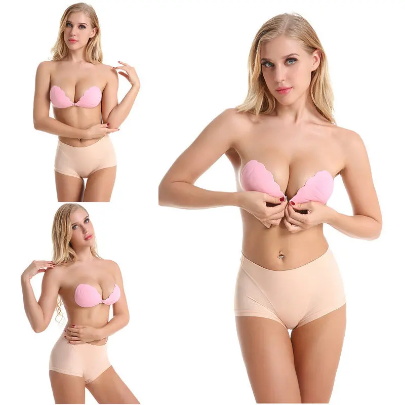 Бюстгальтер пуш-ап Женский пикантный Невидимый бандажный силиконовый