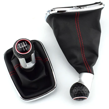 

5/6 Speed Car Gear Shift Knob Leather Gaitor Boot Cover Shift Knob Collar For VW Golf 4 Cabriolet Variant Bora/Jetta