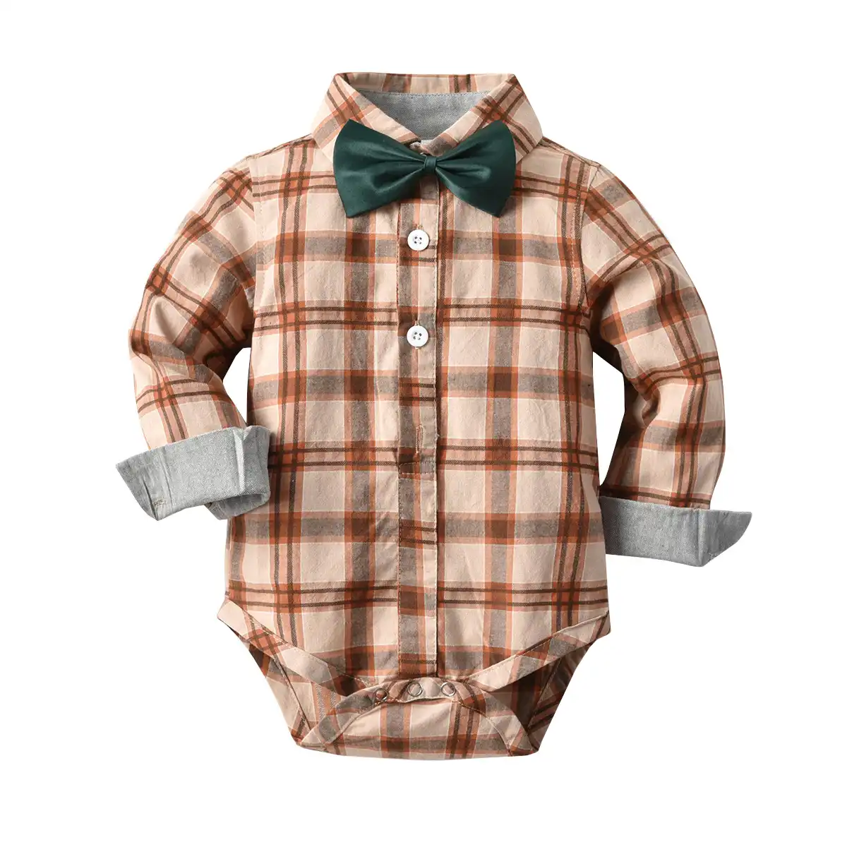 plaid bodysuit baby boy