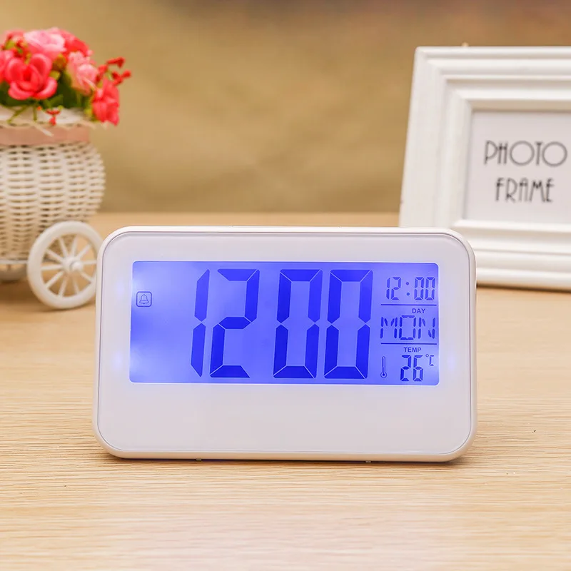 

Digital Table Clock LED Digital Alarm Clock with Luminous HD Screen Desktop Electronic Watch with Temperature Calendar BB50W