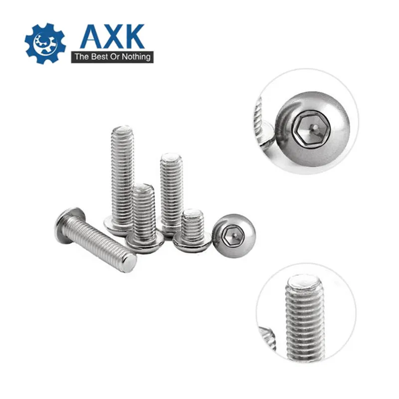 Винты AXK M2 M2.5 M3 M4 ISO7380 из нержавеющей стали 304 A2 с круглой головкой винты в виде