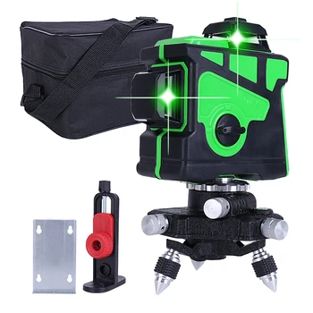 

JUNEFOR Laser Level 12 Lines 3D Level Self-Leveling 360 Horizontal And Vertical Cross Super Powerful Green Laser Level Infrared