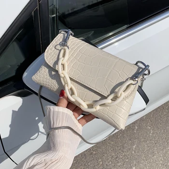 

[BXX] Luxury Stone Pattern PU Leather Crossbody Bag For Women Shoulder Messenger Handbags 2020 Chain Travel Phone Purses HL881