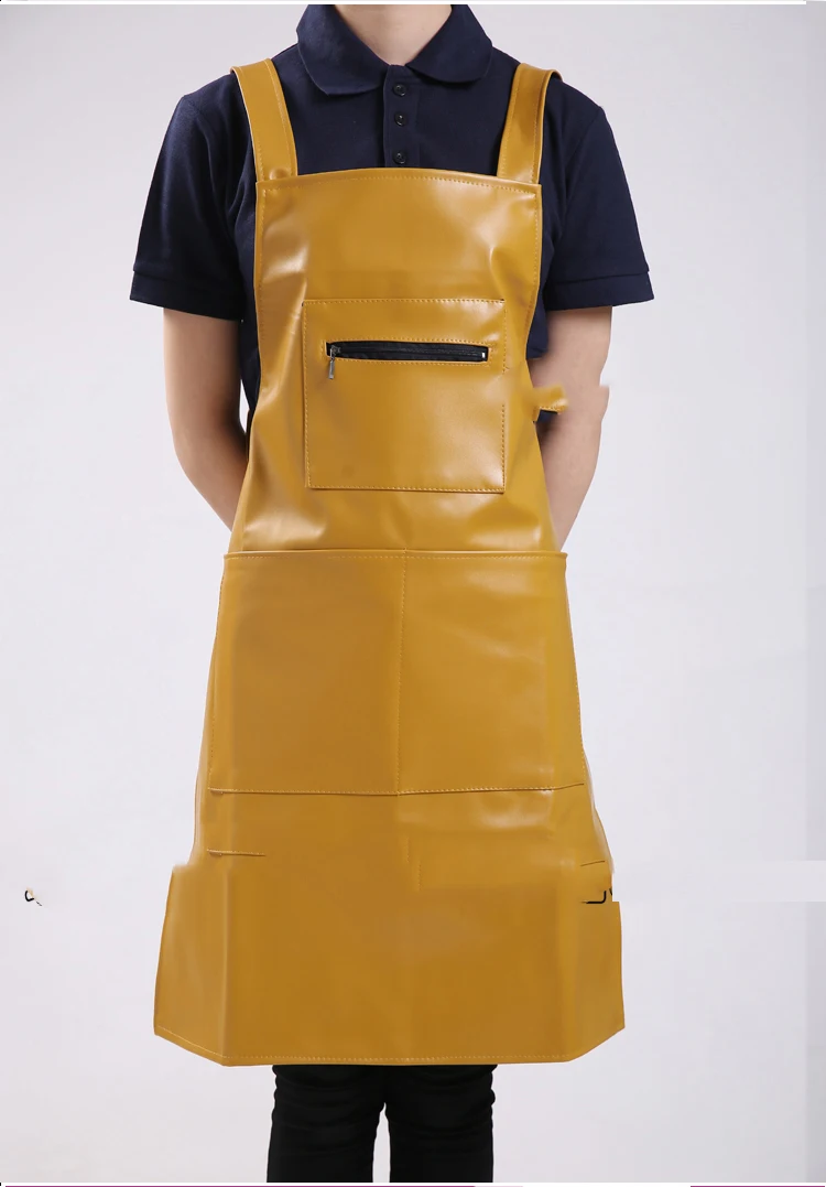 Restaurant Hotel Kitchen Dishwasher PU Apron Men Women Practical Anti-oil Pollution Aprons Belt H Shape