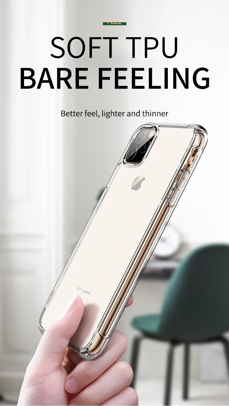 Роскошный противоударный прозрачный силиконовый чехол для iPhone X, XR, XS, 7, 8, 6, 6S Plus, мягкий прозрачный чехол для iPhone 11 Pro Max, чехол