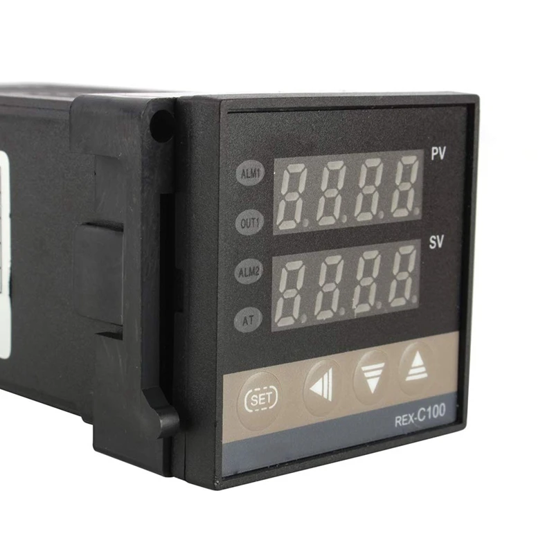 Цифровой PID контроллер температуры комплект Двойной цифровой дисплей REX C100 термостат+ 40Da SSR реле+ K Тип датчика