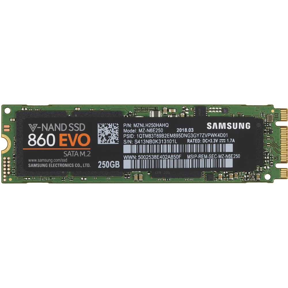 Накопитель SSD Samsung SATA III 250Gb MZ-N6E250BW 860 EVO M.2 2280