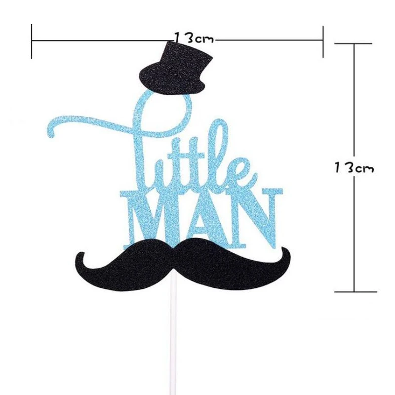 1 шт. Сверкающие Голубые Усы oh boy little man торт Топпер день рождения торт украшение baby shower Детские вечерние подарки на день рождения