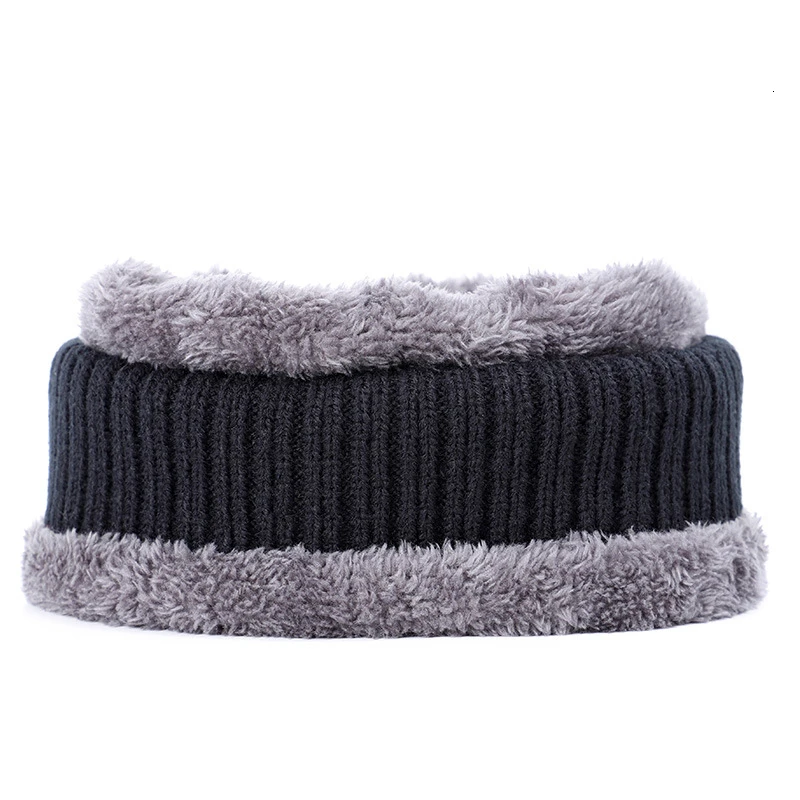 style2 black scarf Комплект из 2 предметов, зимняя шапочка-шарф, теплая вязаная шапка, толстая вязаная шапка с черепом для мужчин и женщин, зимняя шапка унисекс, вязаная шапка s, 12 цветов - Цвет: style2 black scarf